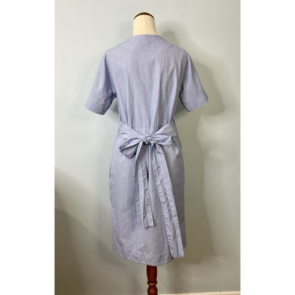 COS Blue Short Sleeve Cotton Wrap Pocket Dress Size EUR 34 - Picture 4 of 12